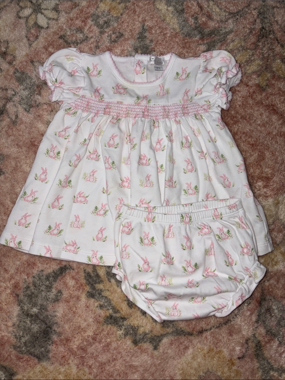Kissy Kissy Easter Bunny Smocked Dress with Bloomers